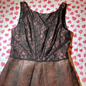 Lovely’s by Adrianna Papell Mini Dress Metallic Pink & Black Never Worn!